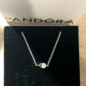 Pandora Silver Necklace with Sparkling Accent